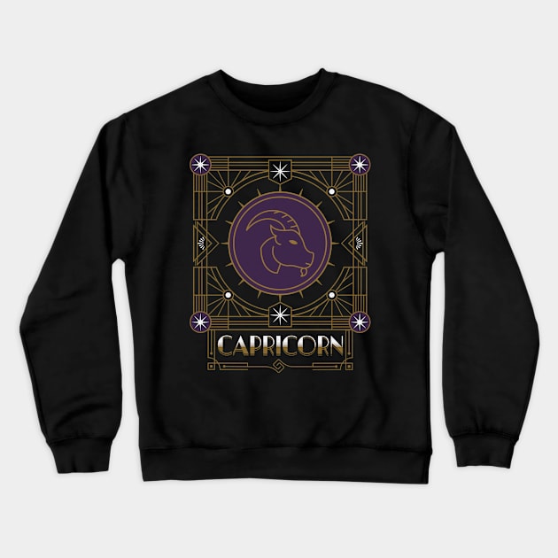 Great Capricorn Deco Crewneck Sweatshirt by Skyborne Designs